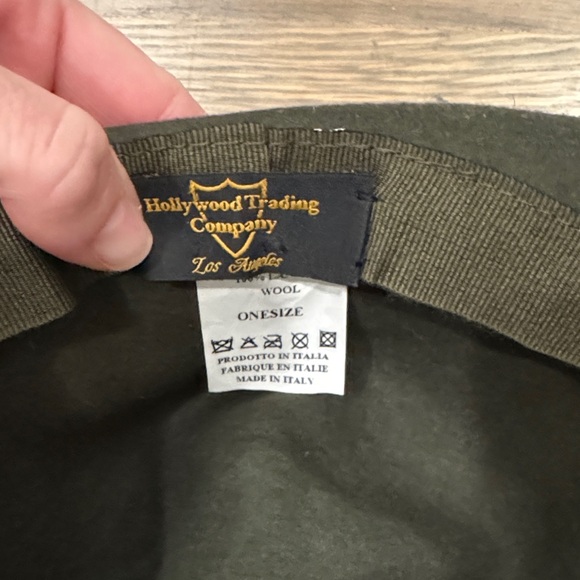 Stylish Dark Green Fedora with Studded Band- 100% wool from Hollywood Trading Co - Picture 6 of 6